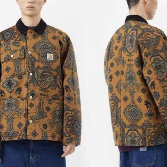 Carhartt Wip Paisley Tapestry Design Print Michigan Coat Jacket - Picture 7 of 12